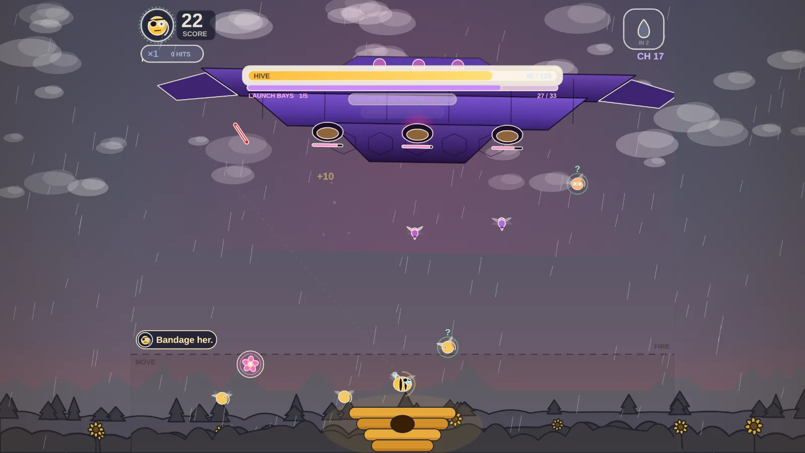 The mothership: a vast purple hull filling the sky above the hive.